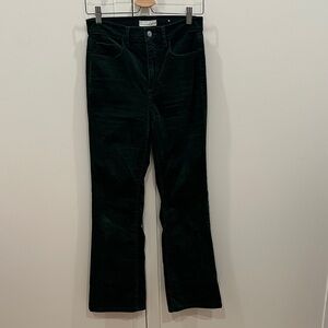 LOFT Dark Green velvet bootcut pants